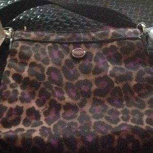 Coach Crossbody  Leopard print with Violet accents
